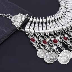Vintage Coins Tassel Bib Necklace For Women Boho Gypsy Ethnic Trible Accessory Afghan Turkish Charms Female Exaggerate Jewelry