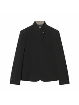 Women Elegant Button Blazer Coat Women Stand Collar Full Sleeve Black Suit Jackets Female Spring Commute Daily Outwear