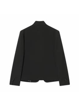 Women Elegant Button Blazer Coat Women Stand Collar Full Sleeve Black Suit Jackets Female Spring Commute Daily Outwear
