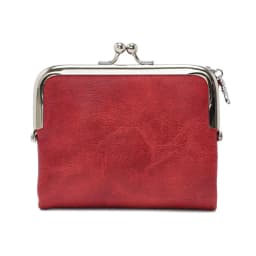 Women Vintage Leather Wallet Kiss Lock Coin Purse Short Clutch Zipper Card Holder Large Capacity Lady Wallet