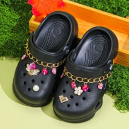 Kids' Glitter Clog, Lightweight EVA Garden Shoes, Waterproof Non-Slip Sandals, Comfortable Slip-On Shoes for Indoor Outdoor 1214