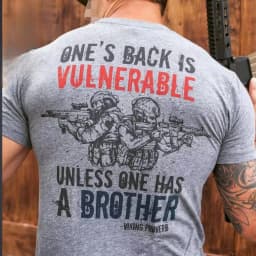 2026 new Viking Proverb Brother Soldier Graphic T-Shirt, Military Tactical Streetwear, 100% Cotton Oversized Tee for Men