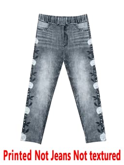 5199 [Printed Pants - Not Denim Fabric] 2D Printed Embroidery Effect, Printed Non-denim Fabric, Women's Long Pants Leggings,