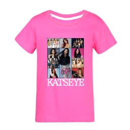 Camiseta KATSEYE Kpop Tshirt Kids 2026 Summer Clothes Youth Girls Short Sleeve Tops Boys Fashion Streetwear Children Clothing