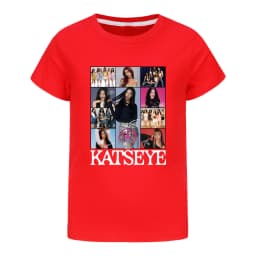 Camiseta KATSEYE Kpop Tshirt Kids 2026 Summer Clothes Youth Girls Short Sleeve Tops Boys Fashion Streetwear Children Clothing