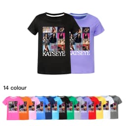 Camiseta KATSEYE Kpop Tshirt Kids 2026 Summer Clothes Youth Girls Short Sleeve Tops Boys Fashion Streetwear Children Clothing