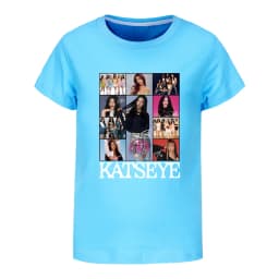 Camiseta KATSEYE Kpop Tshirt Kids 2026 Summer Clothes Youth Girls Short Sleeve Tops Boys Fashion Streetwear Children Clothing