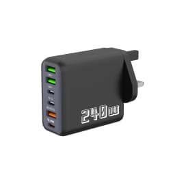 240W 6-Port Fast Charger, PD QC 3.0 USB C Charger for iPhone 15 Pro Samsung S24, Multi-Port PD QC Charging Adapter for iPhone