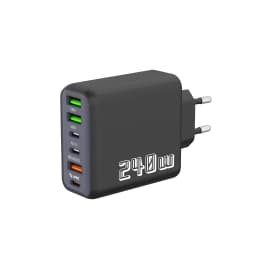 240W 6-Port Fast Charger, PD QC 3.0 USB C Charger for iPhone 15 Pro Samsung S24, Multi-Port PD QC Charging Adapter for iPhone