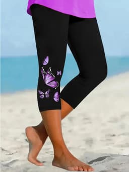 2006 Women'S Three-Quarter Leggings with Printed Design
