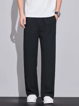 2026 Summer Men's Ice Silk Cool Casual Trousers Outdoor Sports Party Loose Cotton Linen Pants for Men Versatile Breathable Pants