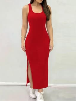 Women's Summer Solid Color Backless Cross-Strap Sexy Dress