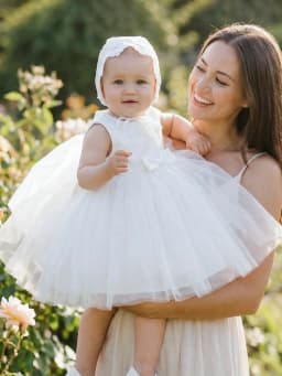 Baby Girls White Tulle Dress Sleeveless Lace Collar Bow Princess Party Gown For Baptism Christening Birthday Wedding Photo Shoot