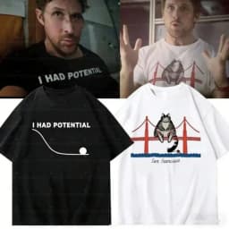 Y2k T Shirts Project Hail Mary - I Had Potential Graphic CAT Print T-Shirt Cotton O-Neck T-Shirt Casual Loose Streetwear Unisex