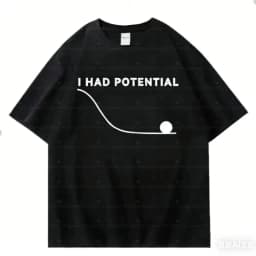 Y2k T Shirts Project Hail Mary - I Had Potential Graphic CAT Print T-Shirt Cotton O-Neck T-Shirt Casual Loose Streetwear Unisex