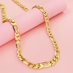 Luxury 18K Gold real gold 10MM three than a men's and women's geometric necklace