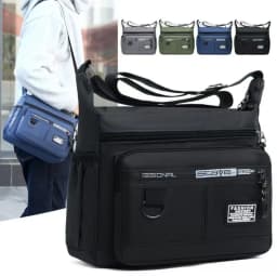 Men's Multi-layer Crossbody Bag, Large Capacity Waterproof Shoulder Bag with Multiple Pockets for Daily Commute Business