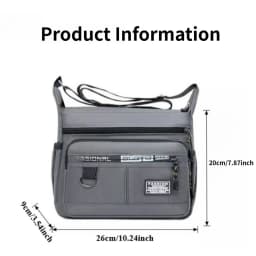 Men's Multi-layer Crossbody Bag, Large Capacity Waterproof Shoulder Bag with Multiple Pockets for Daily Commute Business