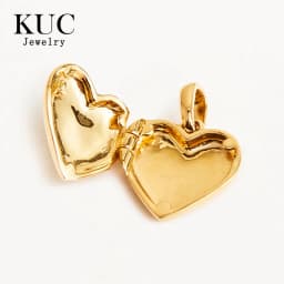 Fine Jewelry 18k Gold Plated Trendy Elegant Chic Plata 925 Sterling Silver Heart Locket Pendant for Women