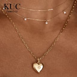 Fine Jewelry 18k Gold Plated Trendy Elegant Chic Plata 925 Sterling Silver Heart Locket Pendant for Women