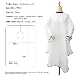 Sleeved Barber Apron, Waterproof Haircut Cape Cloth,Hairdressing Gown Styling Coat For Barbershop Salon Hair Stylist Accessories