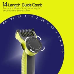 Brangdy 14 Length Adjustable Guards Combs Fit for Philips One Blade QP2520 QP2530 QP2620 QP2630 QP2724 QP2834 Electric Shaver