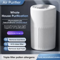 Portable Car Air Purifier HEPA Filter Formaldehyde Smoke Remover Deodorizer Negative Ion 360 Degree Air Cleaning Quiet Type-C