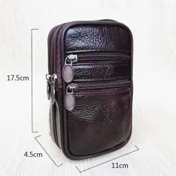 New Genuine Leather Handbag For Men Women, Large Capacity Clutch Bag With Double Zipper, Soft Money Wallet & Mobile Phone Pocket