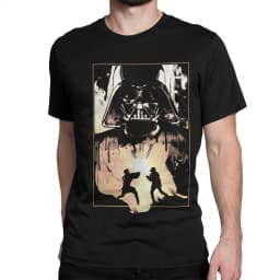Darth Maul Anakin Skywalker and Obi-Wan Battle Silhouette T-Shirts Men 100% Cotton T Shirt Short Sleeve Tees New Arrival Clothes