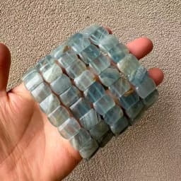 AAAA New 2026 Natural Blue Argentina Calcite Beads Bracelet about10x16mm Natural Gemstone Jewelry Bangle Unisex Gift Wholesale