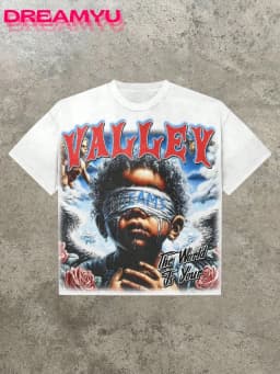 European and American Men's Summer Gothic Angel Letter Print Comfortable and Breathable Round Neck T-Shirt Outdoor Street Top