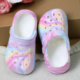 Kids Slip-On Clogs and Mules - Breathable, Waterproof, EVA Garden Shoes with Decorative Chain for Beach and Everyday Wear 168