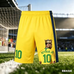 Soccer King Neymar No. 10 Shorts! Must-have Sports Casual Pants for Adult and Children's Fan Support