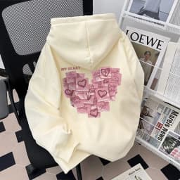 2026 Autumn Winter Fashion Love Print Men Women Hooded Sweatshirt Daily Outdoor Vacation Fitness Casual Loose Warm Sportswear