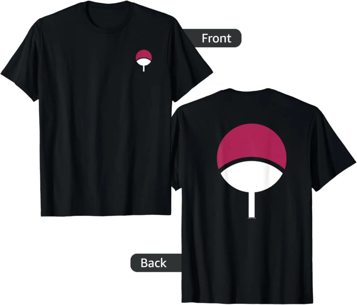 Naruto Shippuden Sasuke Uchiha Icon Front and Back Anime T-Shirt S-6XL