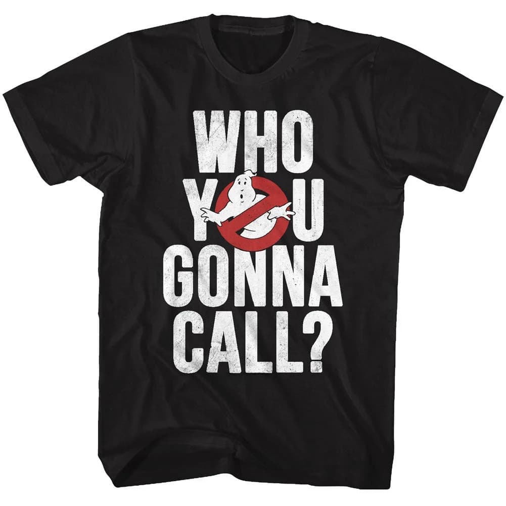 Ghostbusters Who You Gonna Call Logo Graphic T Shirt Retro 80s Movie Streetwear Cotton Casual Oversized Tee