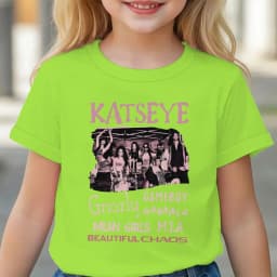 Youth Girl Cotton Streetwear Hot Katseye Print T Shirt Kids Summer Clothes Girls Short Sleeve T-Shirt Children's Fashion Tops