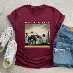 Vintage Project Hail Mary T-Shirt Sci-Fi Space Novel Fan Tee Shirts Funny Nerd Book Lover Graphic Short Sleeves Tops Fans Gift