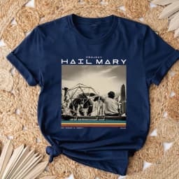 Vintage Project Hail Mary T-Shirt Sci-Fi Space Novel Fan Tee Shirts Funny Nerd Book Lover Graphic Short Sleeves Tops Fans Gift