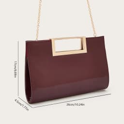Women's Evening Bag, Solid Color, Shiny and Stylish Decoration, Evening Dress Matching Clutch, Small Square Bag, Portable Makeup Bag, Flap Bag, Crossbody Bag, Wallet, Envelope Bag, with Detachable Metal Chain, for Prom, Wedding Season, Parties, Holiday Gatherings, Carnivals, Christmas