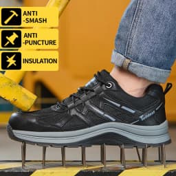 Insulated Plastic Toe Cap Safety Shoes Work Boots Electrical Hazard Protection Slip Resistant Lightweight