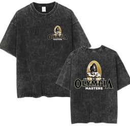 2026 Olympia Gym Man's Vintage Washed Graphic T Shirts Men Summer Fashion O-Neck Short Sleeve T-shirt Casual 100% Cotton Tshirt