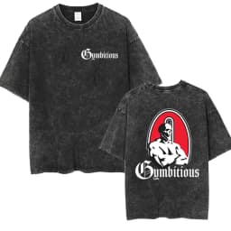 2026 Olympia Gym Man's Vintage Washed Graphic T Shirts Men Summer Fashion O-Neck Short Sleeve T-shirt Casual 100% Cotton Tshirt