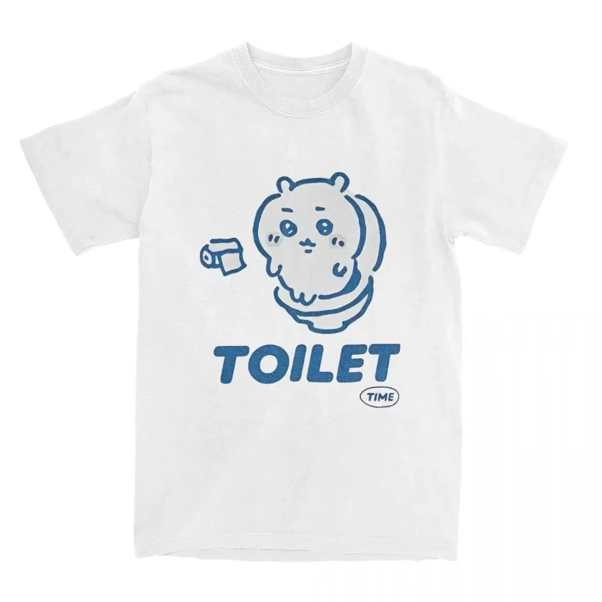 Anime Chikawa Toilet Time Printed T-shirt Men's and Women's T-shirt Men's Top Sports T-shirt 2026 Summer New Tee Streetwear