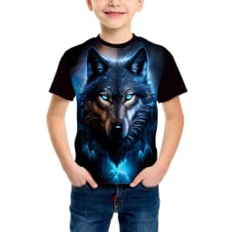 3D Tiger Pattern Printing Fashion T-Shirt Tiger Element Printing Summer New Boy Personalized Cool Tops Kids Funny T Shirt