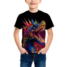 3D Tiger Pattern Printing Fashion T-Shirt Tiger Element Printing Summer New Boy Personalized Cool Tops Kids Funny T Shirt