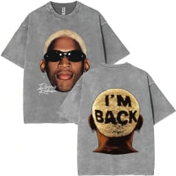Washed Vintage The Worm Dennis Rodman I'm Back T-shirt Men Women Fashion Hip Hop Oversized T Shirts Male Rock Retro Streetwear