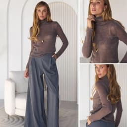 Fashion Knitted Chic Bottom Sweaters Hollow Out Casual Turtleneck Pullover Soft Base Style Pullovers Travel Wear