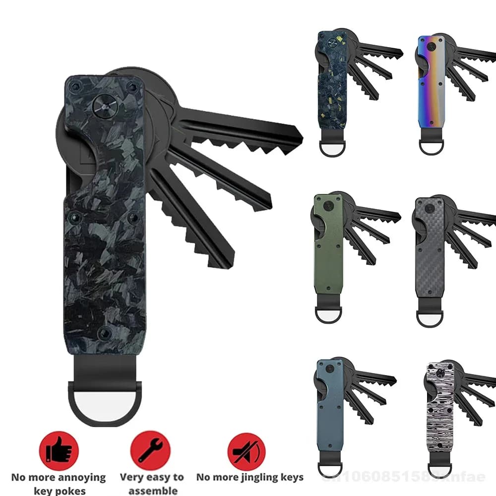 Portable Smart Key Holder Pouch Bag Case with Chain for Car And House Keys EDC Pocket Organizer Wallet for Men