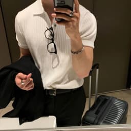 Summer Men Elasticity Polo Shirt Ice Silk Lapel Striped Thin T-shirt Breathable Cool Korean Version Slim Textured Short Sleeve